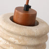 modern beige travertine wood column pendant lamp