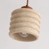 modern beige travertine wood column pendant lamp