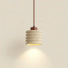 modern beige travertine wood column pendant lamp