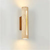 modern beige travertine wood cylinder wall lamp 3