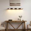 modern beige travertine wood duo led wall light