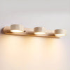 modern beige travertine wood duo led wall light