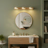 modern beige travertine wood duo led wall light