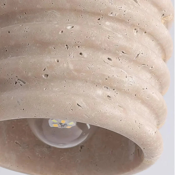 modern beige travertine wood flush mount ceiling light