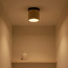 modern beige travertine wood flush mount ceiling light