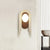 modern beige travertine wood glass wall light