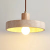 modern beige travertine wood globe pendant light