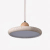 modern beige travertine wood pendant lamp 2