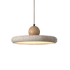 modern beige travertine wood pendant lamp 2