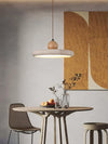 modern beige travertine wood pendant lamp 2