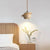 modern beige travertine wood planet pendant light