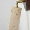 modern beige travertine wood wall sconce