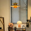 modern beige walnut multilayer metal pendant light