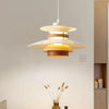 modern beige walnut multilayer metal pendant light