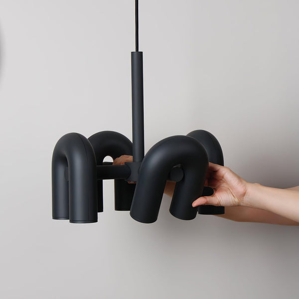 modern black abs aluminum modular led chandelier