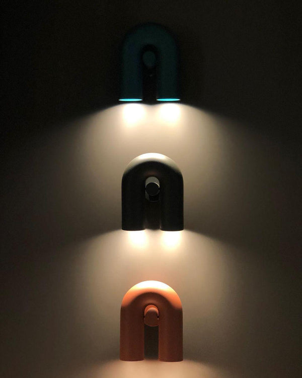 modern black abs aluminum u shape led wall sconce