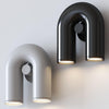 modern black abs aluminum u shape led wall sconce