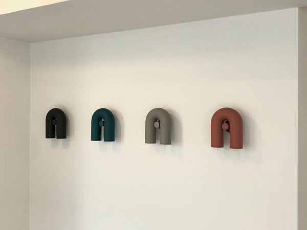 modern black abs aluminum u shape led wall sconce