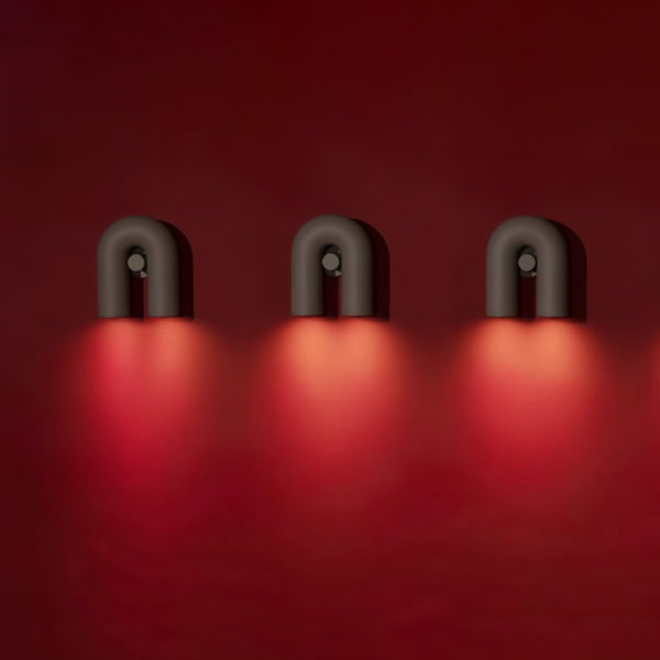 modern black abs aluminum u shape led wall sconce