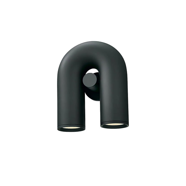 modern black abs aluminum u shape led wall sconce
