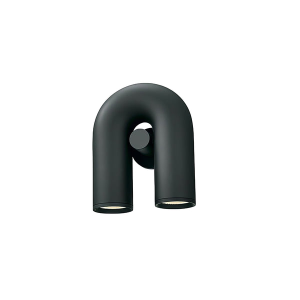 modern black abs aluminum u shape led wall sconce