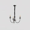 modern black ash wood candle style chandelier