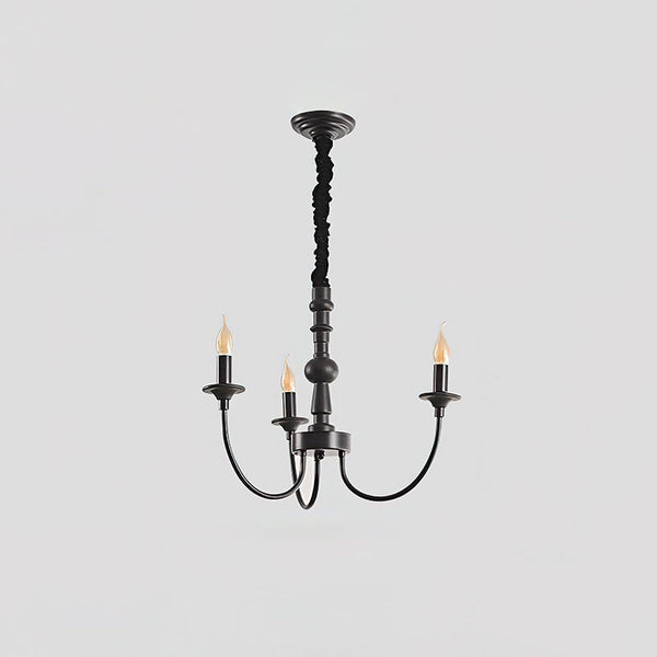 modern black ash wood candle style chandelier