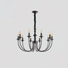 modern black ash wood candle style chandelier