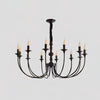 modern black ash wood candle style chandelier