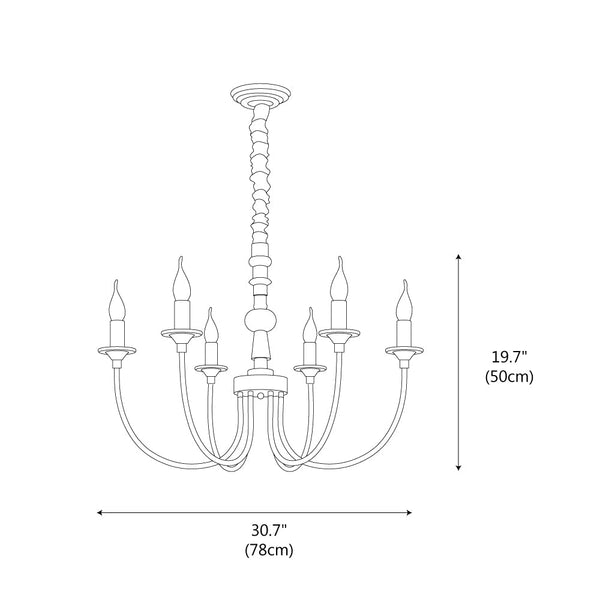 modern black ash wood candle style chandelier