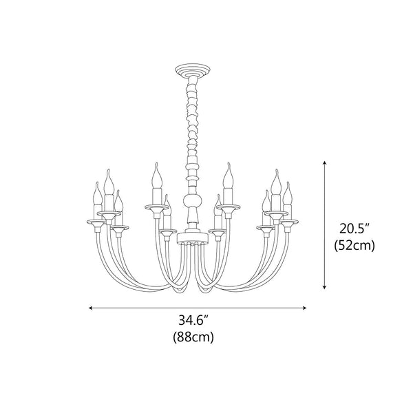 modern black ash wood candle style chandelier