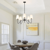 modern black fabric shade chandelier