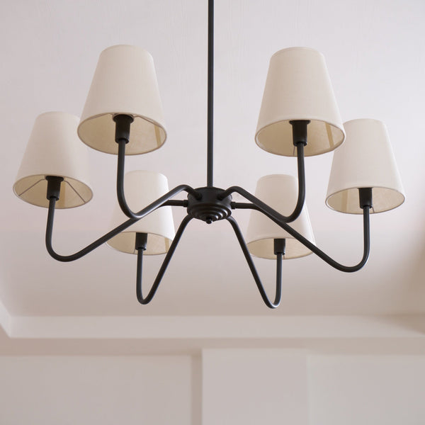 modern black fabric shade chandelier