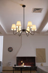modern black fabric shade chandelier