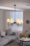 modern black fabric shade chandelier