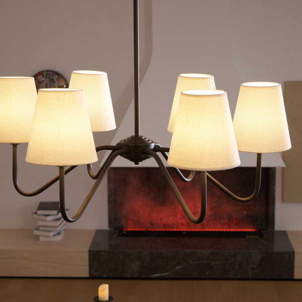 modern black fabric shade chandelier