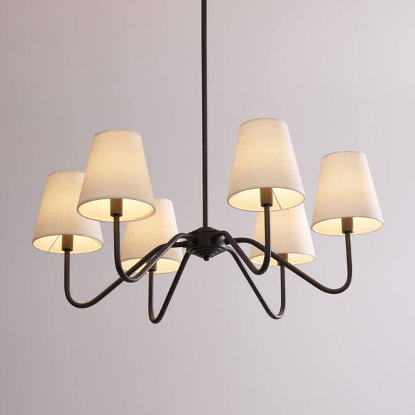 modern black fabric shade chandelier