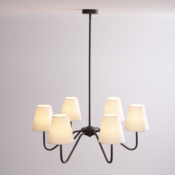 modern black fabric shade chandelier