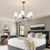 modern black fabric shade chandelier