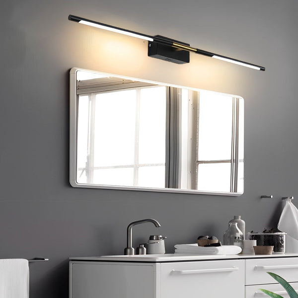 modern black gold acrylic linear led vanity light