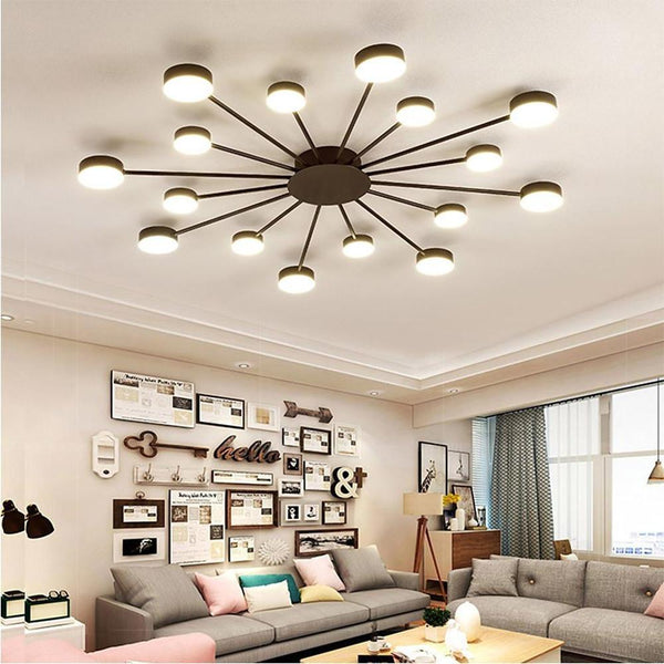 modern black gold cluster acrylic flush mount ceiling light