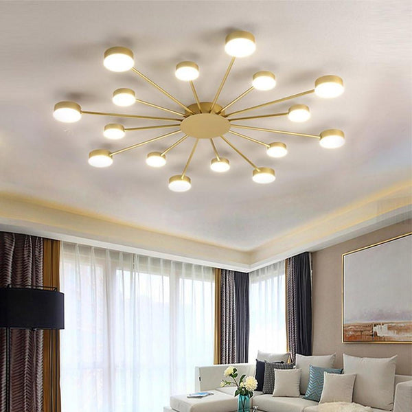 modern black gold cluster acrylic flush mount ceiling light