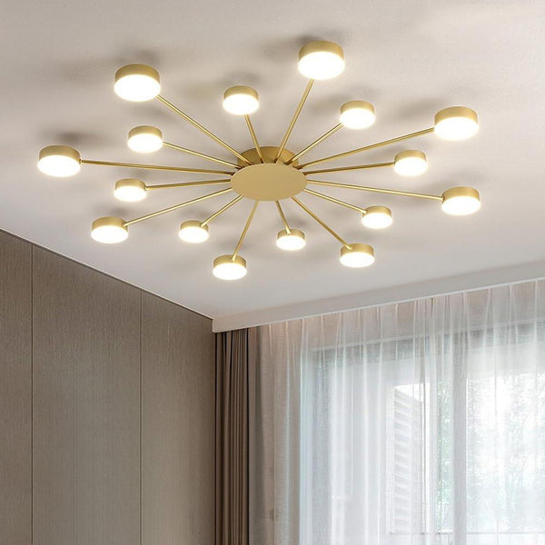 modern black gold cluster acrylic flush mount ceiling light