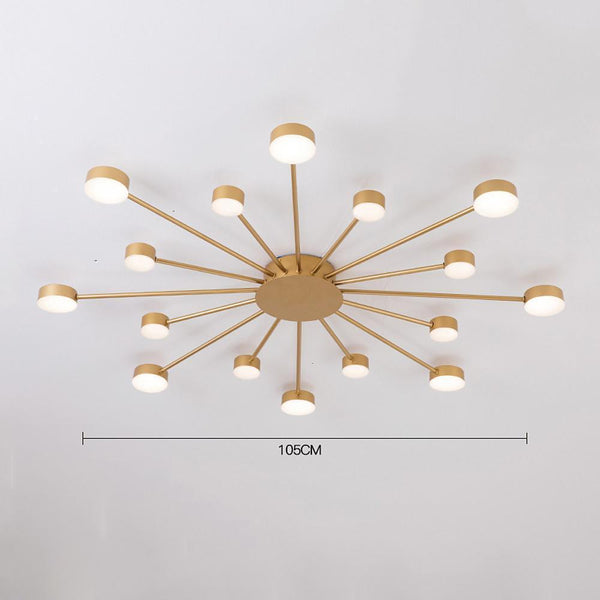 modern black gold cluster acrylic flush mount ceiling light