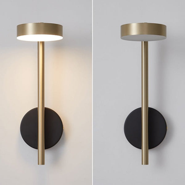 modern black gold metal geometric led wall sconce