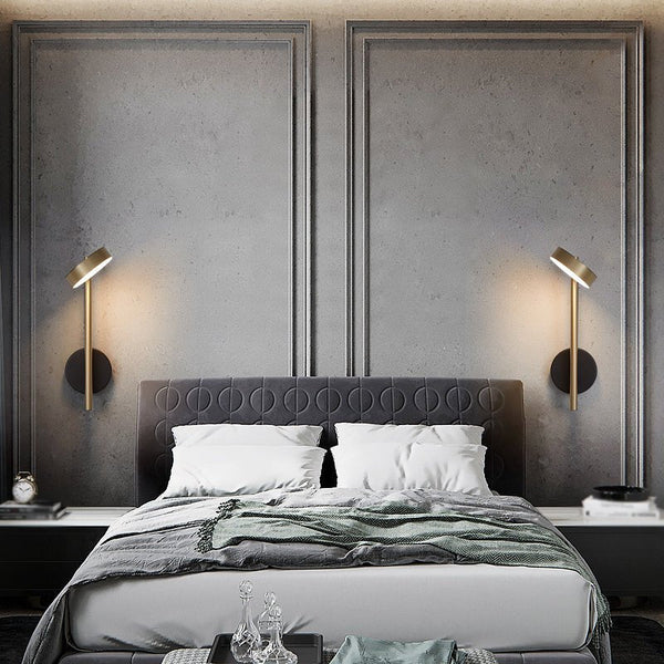 modern black gold metal geometric led wall sconce