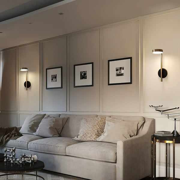 modern black gold metal geometric led wall sconce