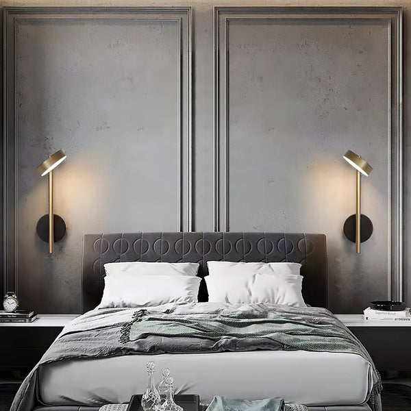 modern black gold metal geometric led wall sconce