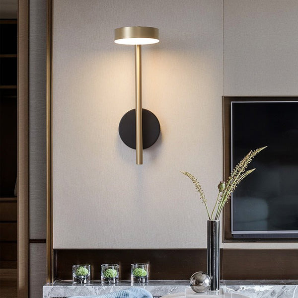 modern black gold metal geometric led wall sconce