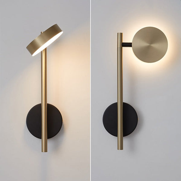 modern black gold metal geometric led wall sconce